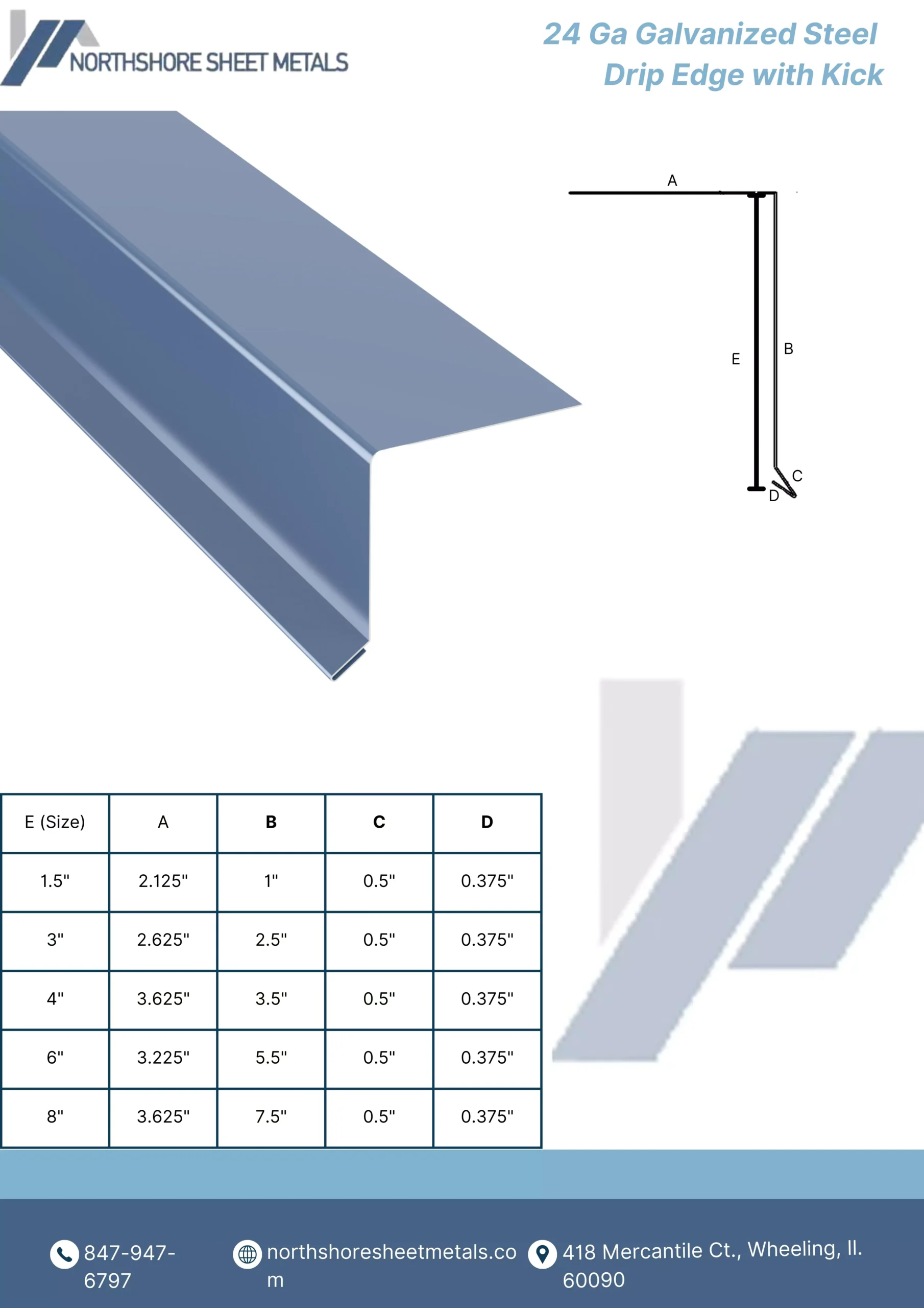 galvanized steel drip edge flashing