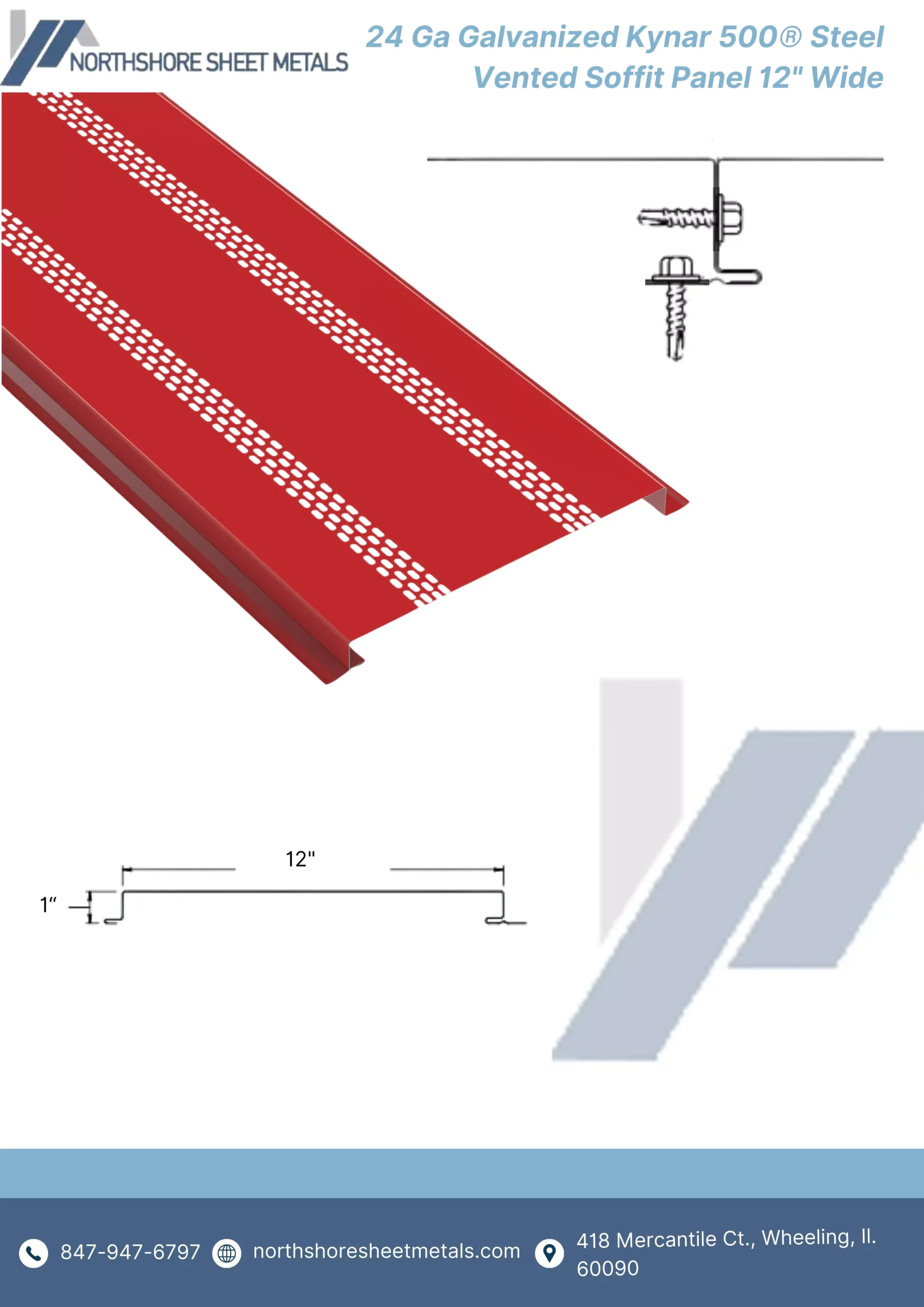 vented soffit panel kynar 500 steel