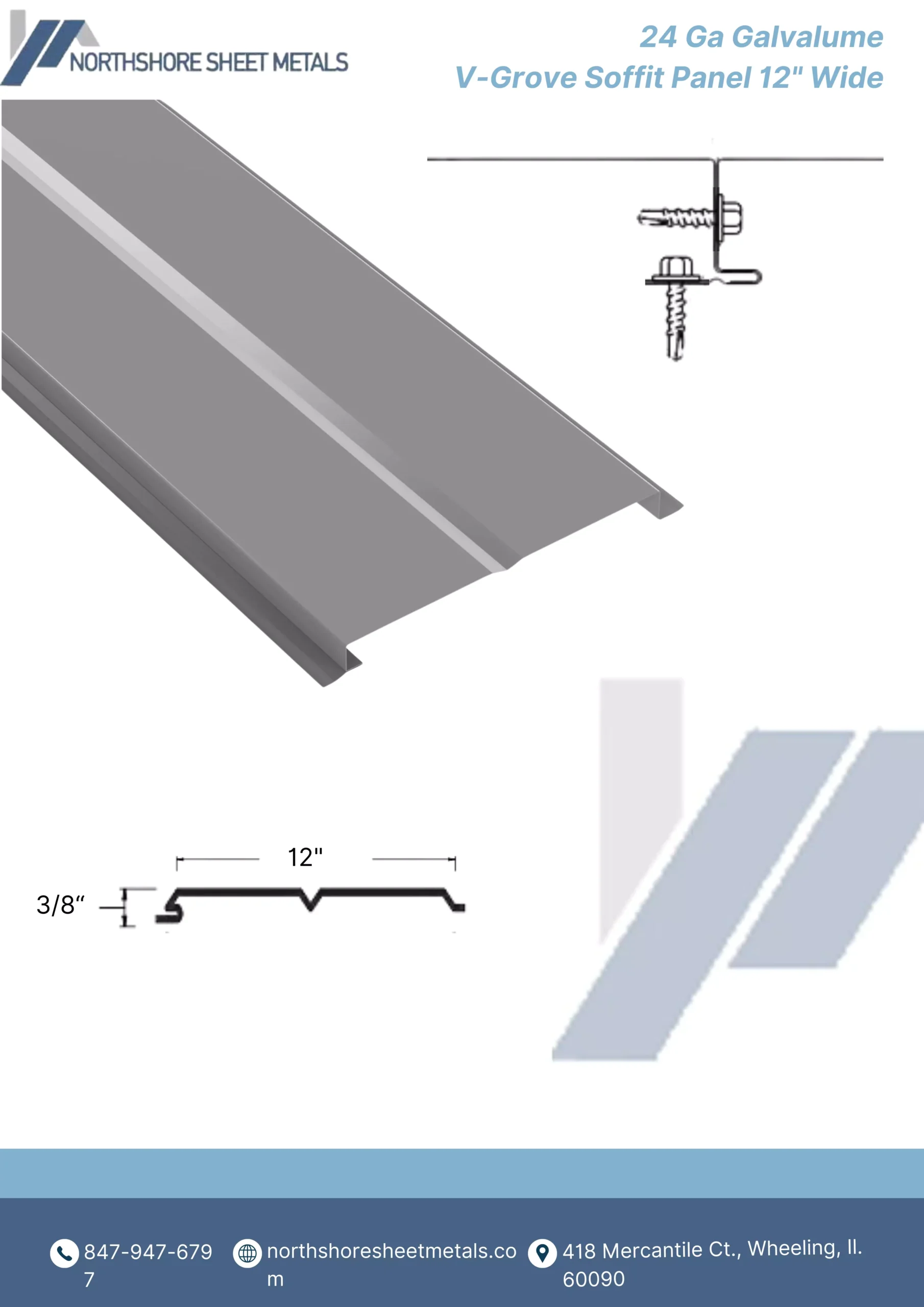 v-grove galvalume soffit panel